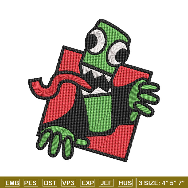 Green Rainbow Embroidery Design, Rainbow Friends Embroidery, Embroidery File, Anime Embroidery, Digital download.jpg