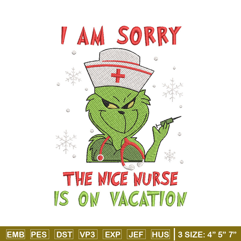 Grinch nurse embroidery design,Grinch embroidery,Chrismas design, Embroidery shirt, Embroidery file, Digital download.jpg