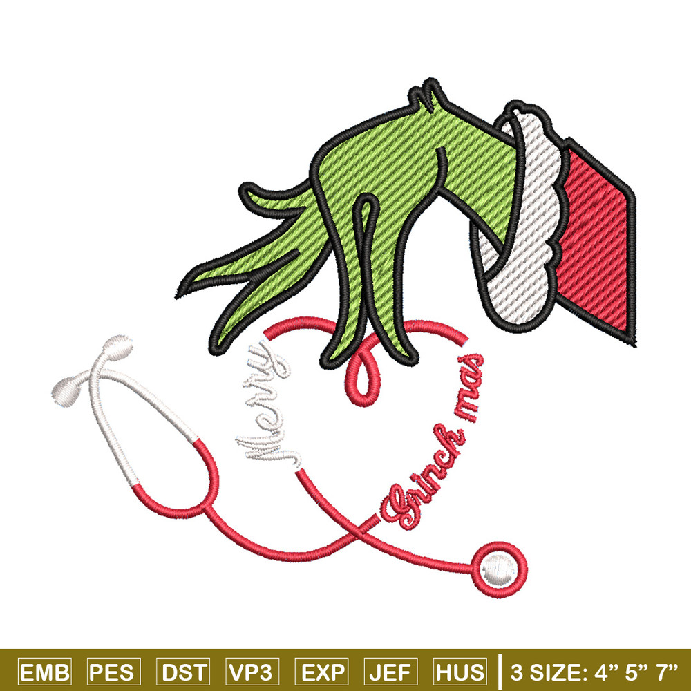 Grinchmas embroidery design, Chrismas design, Embroidery shirt, Embroidery file, Grinch embroidery, Digital download (2).jpg