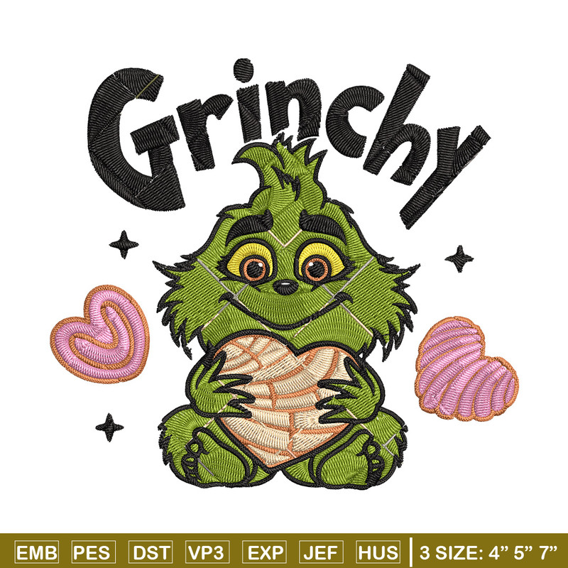 Grinchy cute Embroidery Design, Grinch Embroidery, Embroidery File, Chrismas Embroidery, Anime shirt,Digital download.jpg