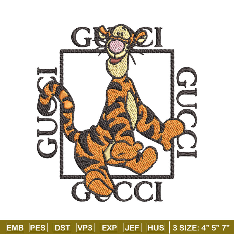 Gucci Tiger Embroidery design, winnie the pooh cartoon Embroidery, cartoon design, Embroidery File, Instant download..jpg