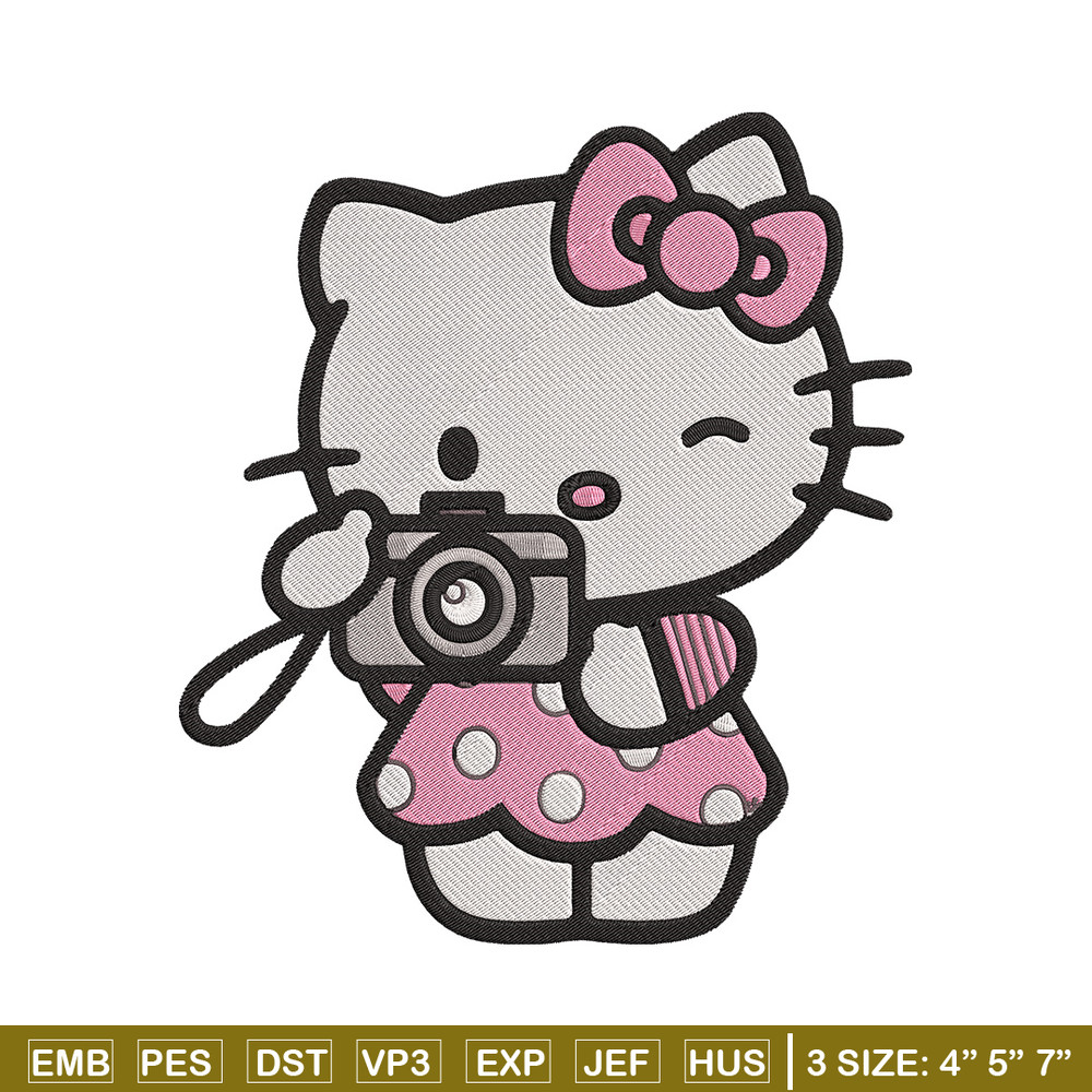 Hello kitty camera Embroidery Design, Hello kitty Embroidery, Embroidery File, Anime Embroidery, Digital download.jpg