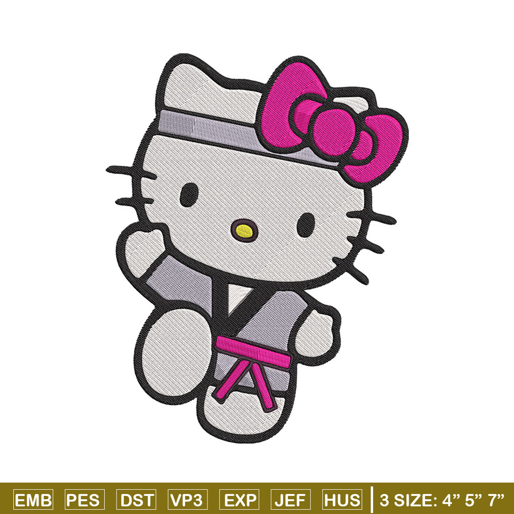 Hello kitty Taekwondo Embroidery Design, Hello kitty Embroidery, Embroidery File, Anime Embroidery, Digital download.jpg