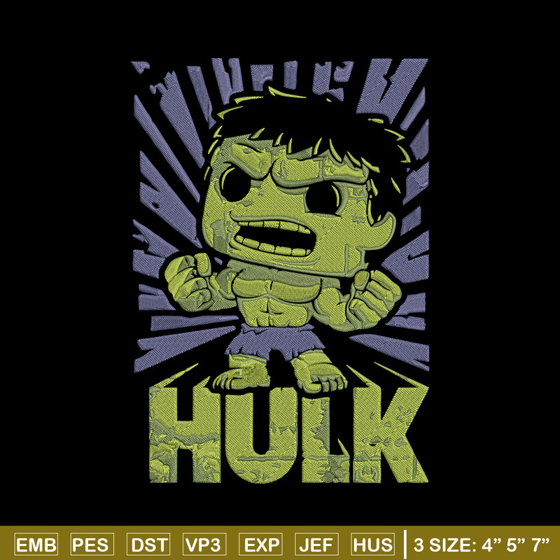 Hulk chibi Embroidery Design, Marvel Embroidery, Embroidery File, Anime Embroidery, Anime shirt, Digital download.jpg