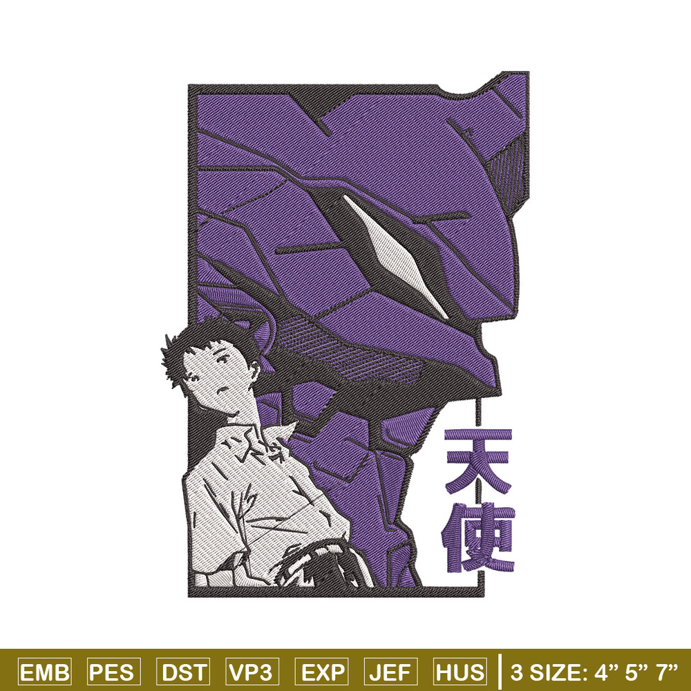 Ikari Shinji Embroidery Design, Evangelion Embroidery, Embroidery File, Anime Embroidery, Anime shirt, Digital download.jpg