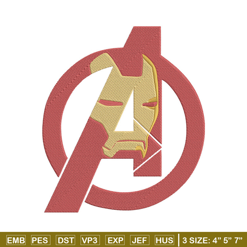 Iron man logo Embroidery Design, Marvel Embroidery, Embroidery File, Anime Embroidery, Anime shirt, Digital download.jpg