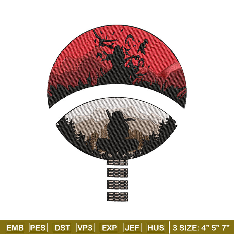 Itachi red moon Embroidery Design, Naruto Embroidery, Embroidery File, Anime Embroidery, Anime shirt, Digital download..jpg