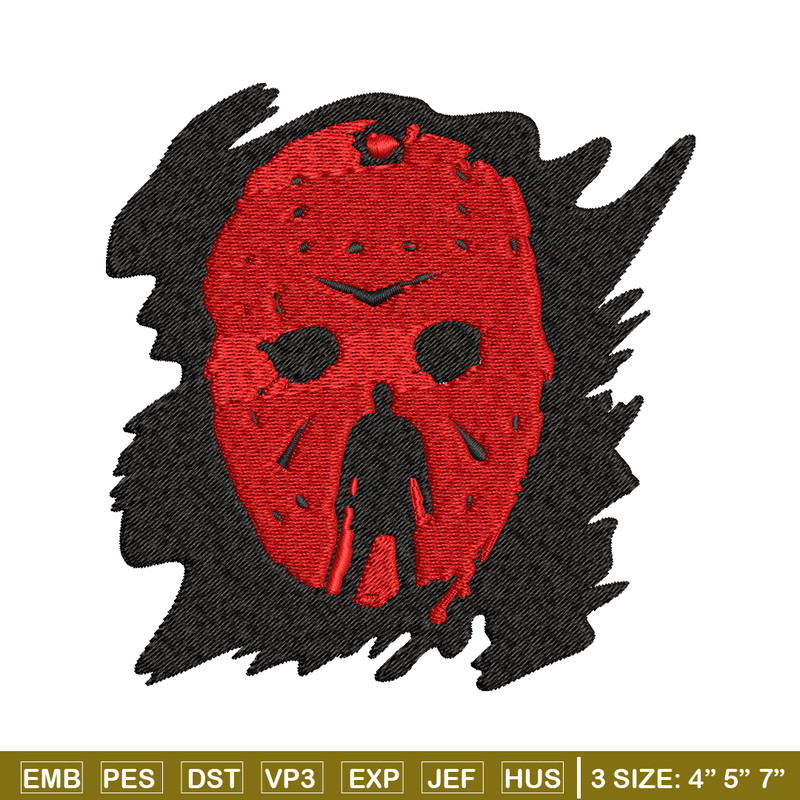 Jason Voorhees Embroidery design, Horror Embroidery, horror design, Embroidery File, logo shirt, Digital download..jpg
