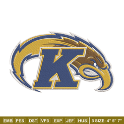 Kent State logo embroidery design, NCAA embroidery, Sport embroidery,Logo sport embroidery,Embroidery design