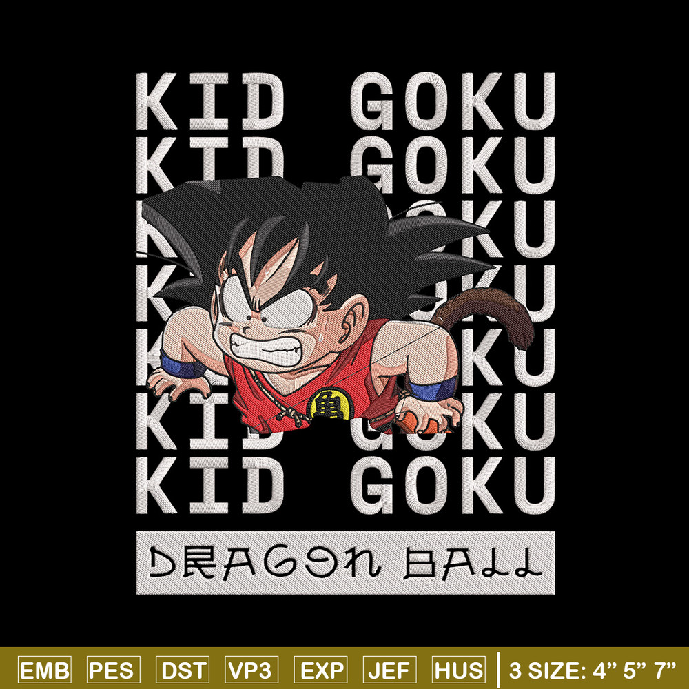 Kid goku Embroidery Design, Dragonball Embroidery, Embroidery File, Anime Embroidery, Anime shirt, Digital download.jpg