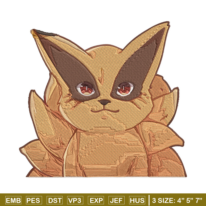 Kurama chibi Embroidery Design, Naruto Embroidery, Embroidery File, Anime Embroidery, Anime shirt, Digital download.jpg