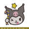 Kuromi face Embroidery Design, Hello kitty Embroidery, Embroidery File,Anime Embroidery, Anime shirt, Digital download.jpg
