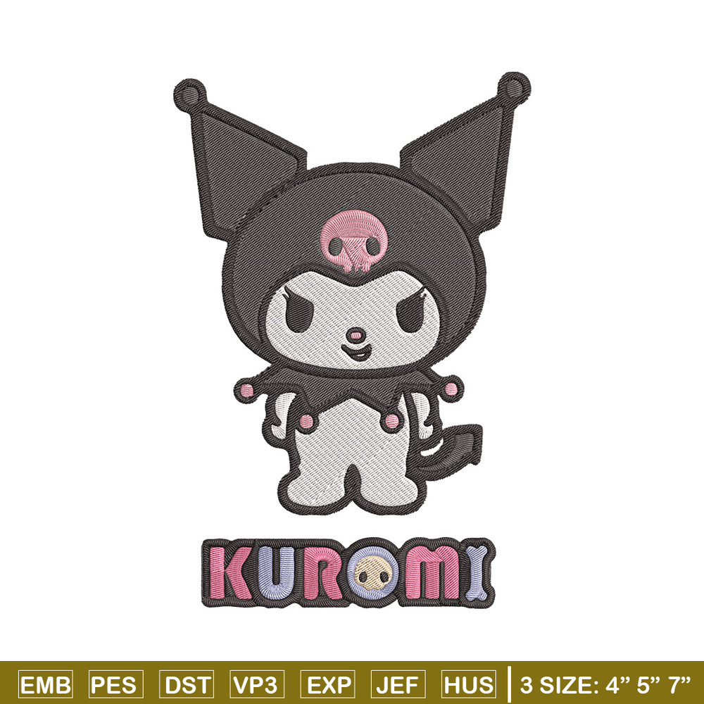 Kuromi logo Embroidery Design, Hello kitty Embroidery, Embroidery File,Anime Embroidery, Anime shirt, Digital download.jpg