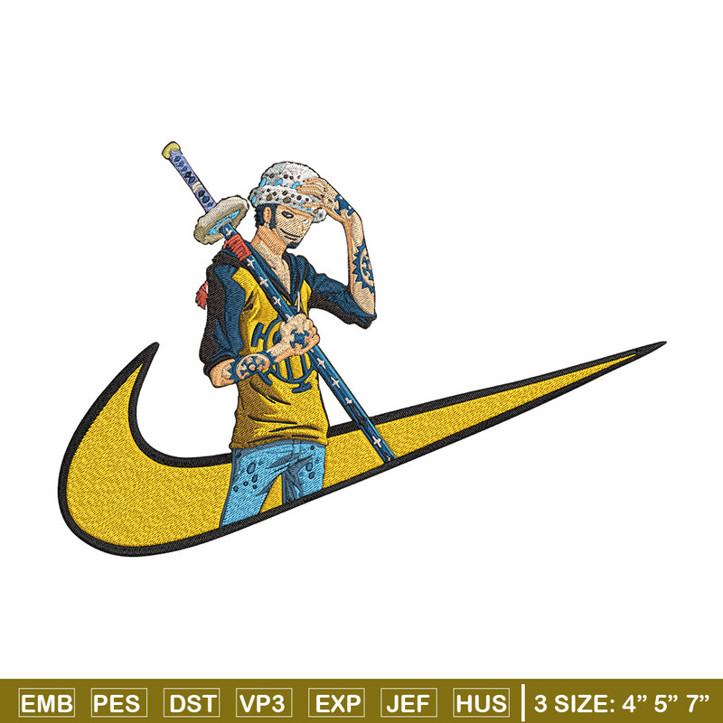 Law nike Embroidery Design, One piece Embroidery, Embroidery File, Nike Embroidery, Anime shirt, Digital download.jpg