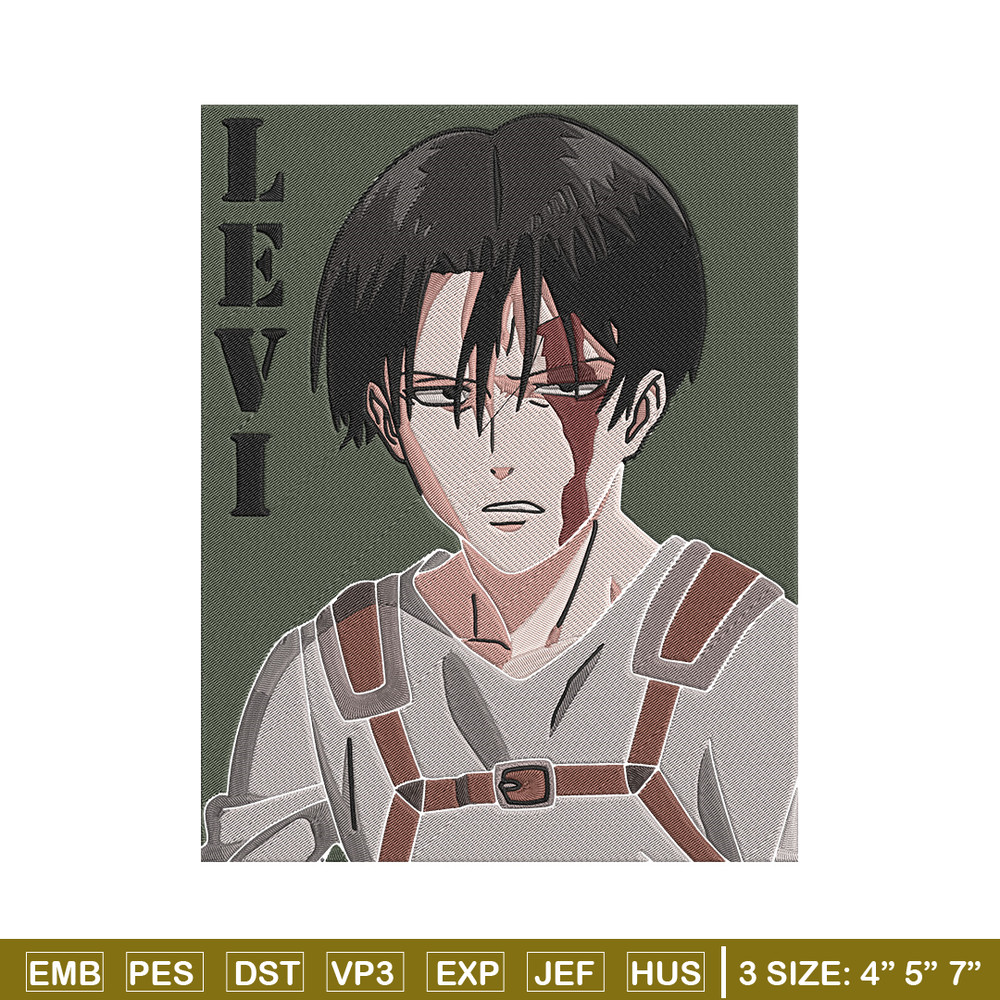 Levi poster Embroidery Design, Aot Embroidery, Embroidery File, Anime Embroidery, Anime shirt, Digital download..jpg