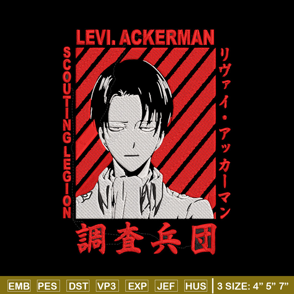 Levi poster Embroidery Design, Aot Embroidery, Embroidery File, Anime Embroidery, Anime shirt,Digital download..jpg