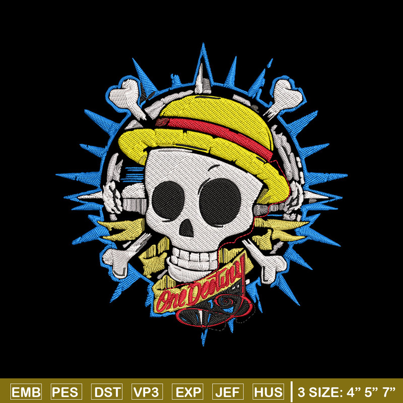Logo One piece Embroidery Design, One piece Embroidery, Embroidery File, Anime Embroidery, Anime shirt,Digital download.jpg