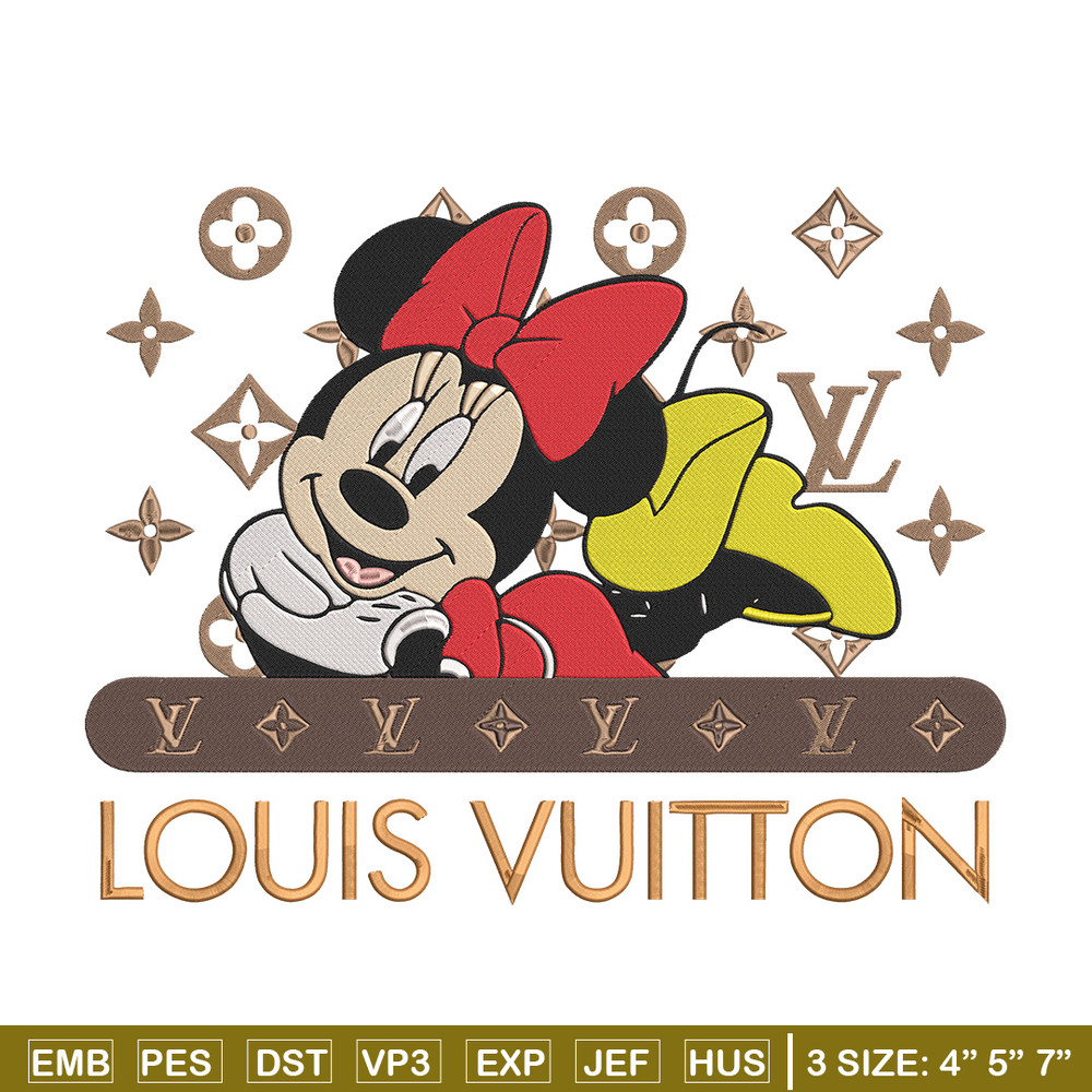 LV x minnie Embroidery Design, Mickey Embroidery, Embroidery File, LV Embroidery, Anime shirt, Digital download.jpg