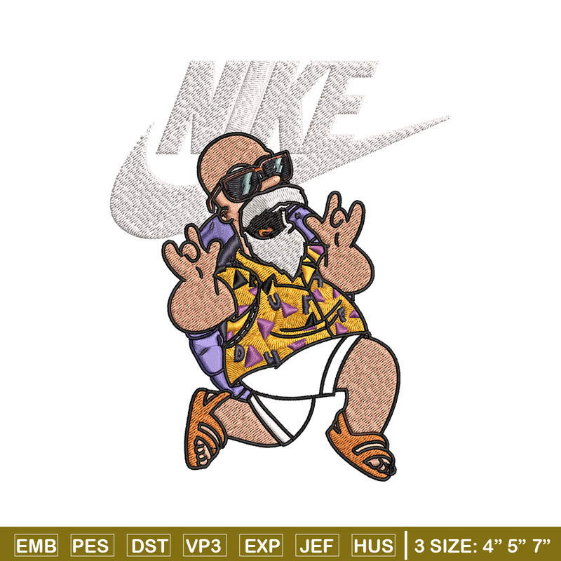 Master Roshi Nike Embroidery design, Dragon ball Embroidery, Nike design, Embroidery file, anime shirt, Instant download.jpg