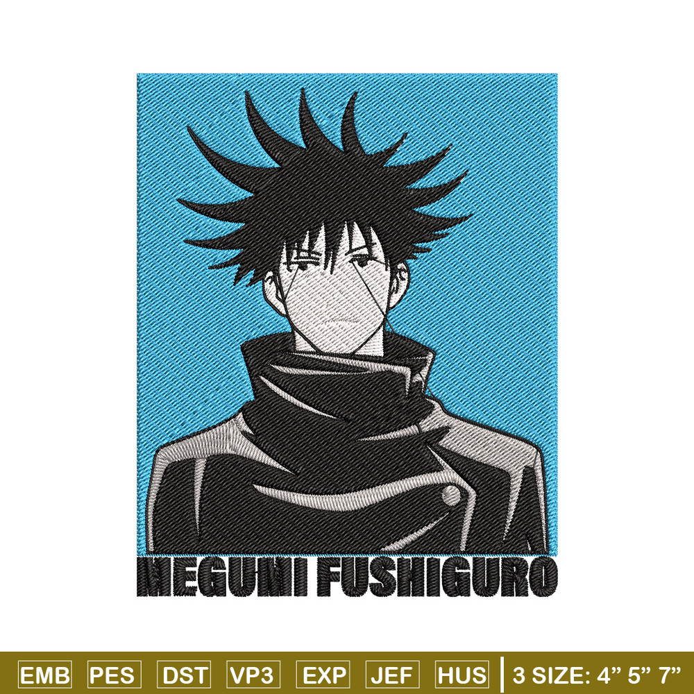 Megumi poster Embroidery Design, Jujutsu Embroidery, Embroidery File, Anime Embroidery, Anime shirt, Digital download.jpg