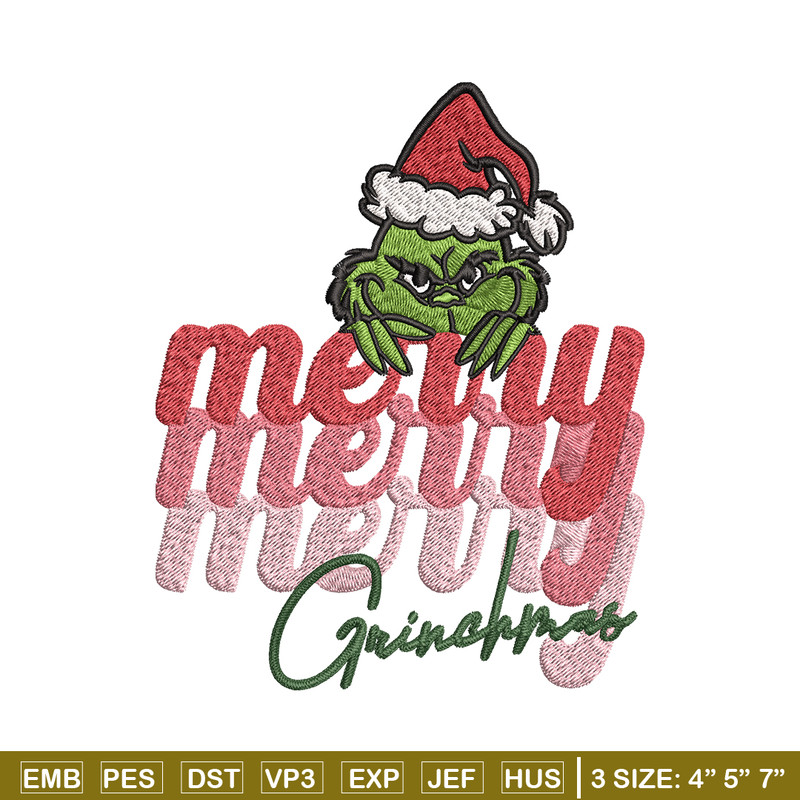 Merry Grinch logo Embroidery design, Grinch Christmas Embroidery, logo design, Embroidery File, Digital download..jpg