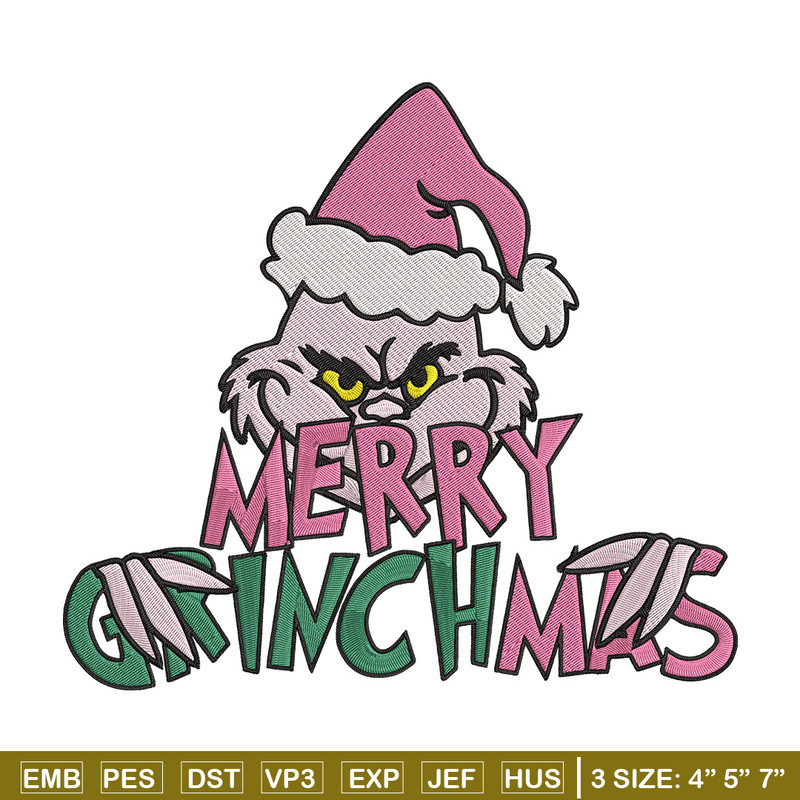 Merry Grinchmas Embroidery Design, Grinch Embroidery,Embroidery File, Chrismas Embroidery, Anime shirt, Digital download.jpg