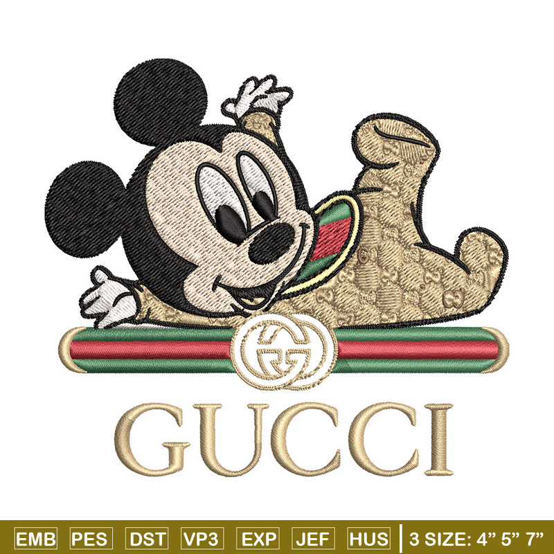 Mickey baby gucci Embroidery Design,Gucci Embroidery, Embroidery File, Logo shirt, Sport Embroidery, Digital download.jpg