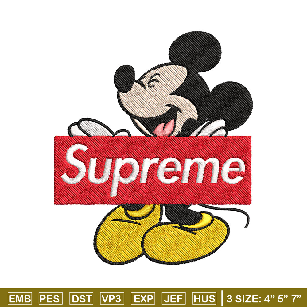 Mickey Mouse Supreme Embroidery design, Disney Embroidery, Disney design, Embroidery File, Digital download..jpg