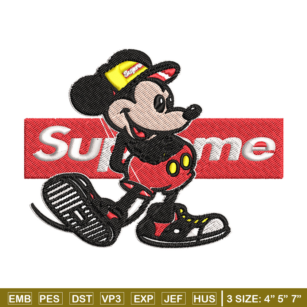 Mickey Mouse Supreme Embroidery design, Disney Embroidery, Disney design, Embroidery File, logo shirt, Digital download..jpg