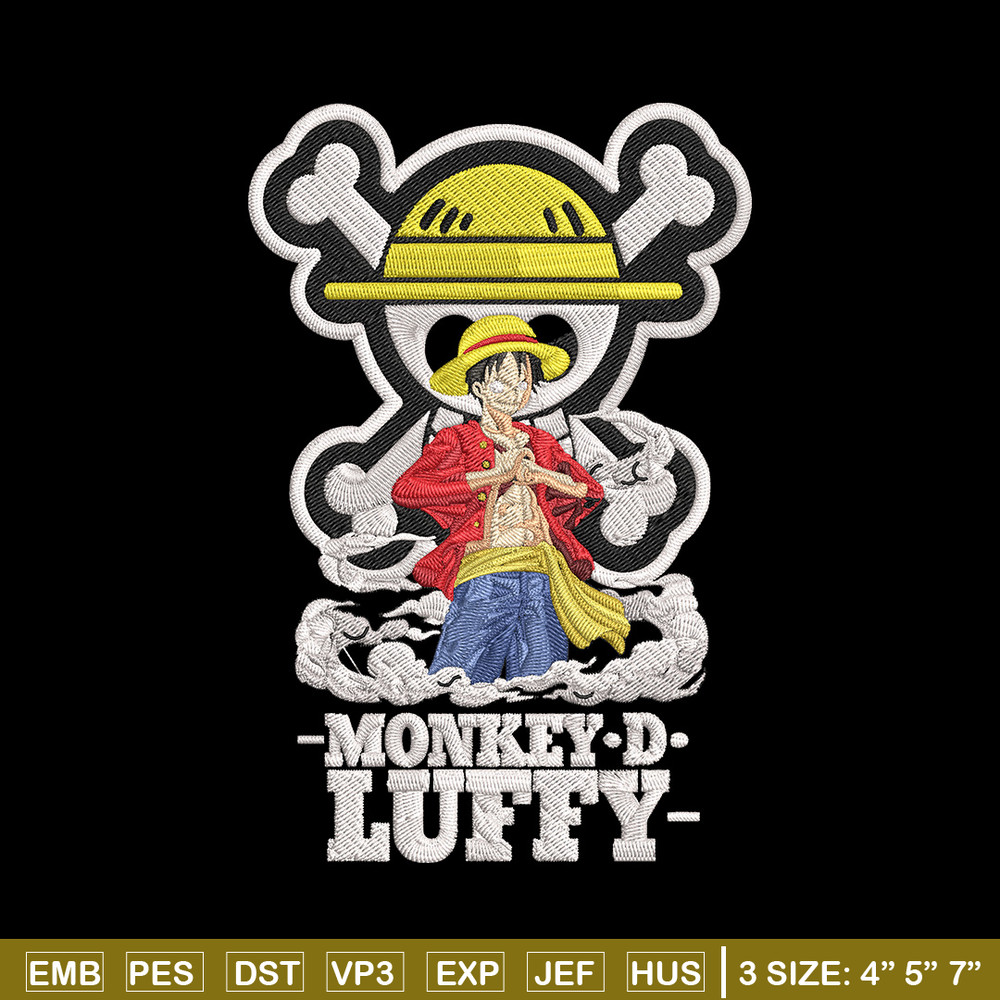 Monkey D Luffy Embroidery Design,One piece Embroidery, Embroidery File, Anime Embroidery, Anime shirt, Digital download.jpg