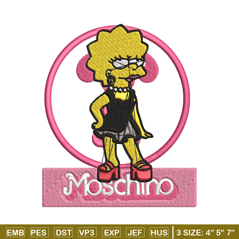 Moschino Milano Lisa Simpson Embroidery design, Simpson Embroidery, cartoon design, Embroidery File, Digital download..jpg