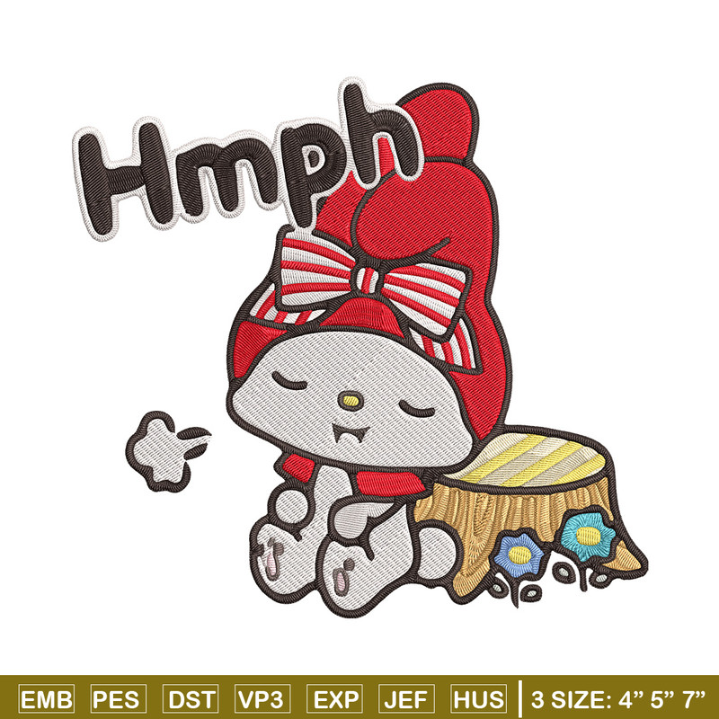 My Melody hmph Embroidery Design, Hello kitty Embroidery, Embroidery File, Anime Embroidery, Digital download.jpg