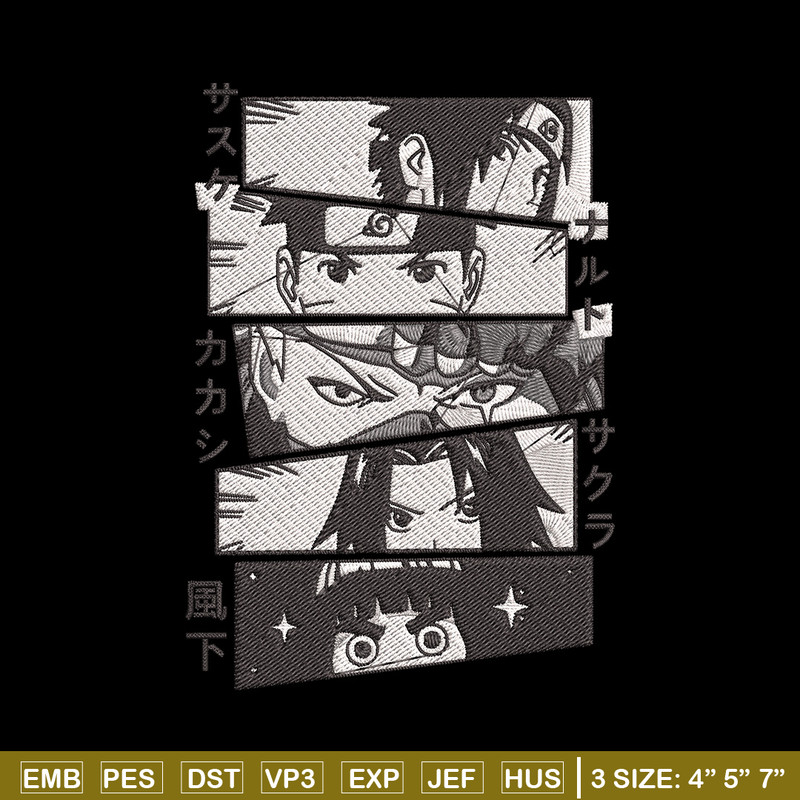 Naruto friends Embroidery Design, Naruto Embroidery, Embroidery File, Anime Embroidery, Anime shirt, Digital download..jpg