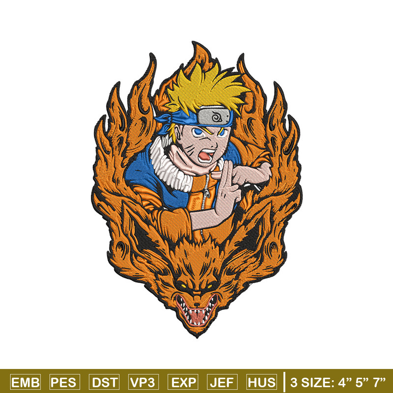 Naruto kurama Embroidery Design, Naruto Embroidery, Embroidery File, Anime Embroidery, Anime shirt, Digital download.jpg