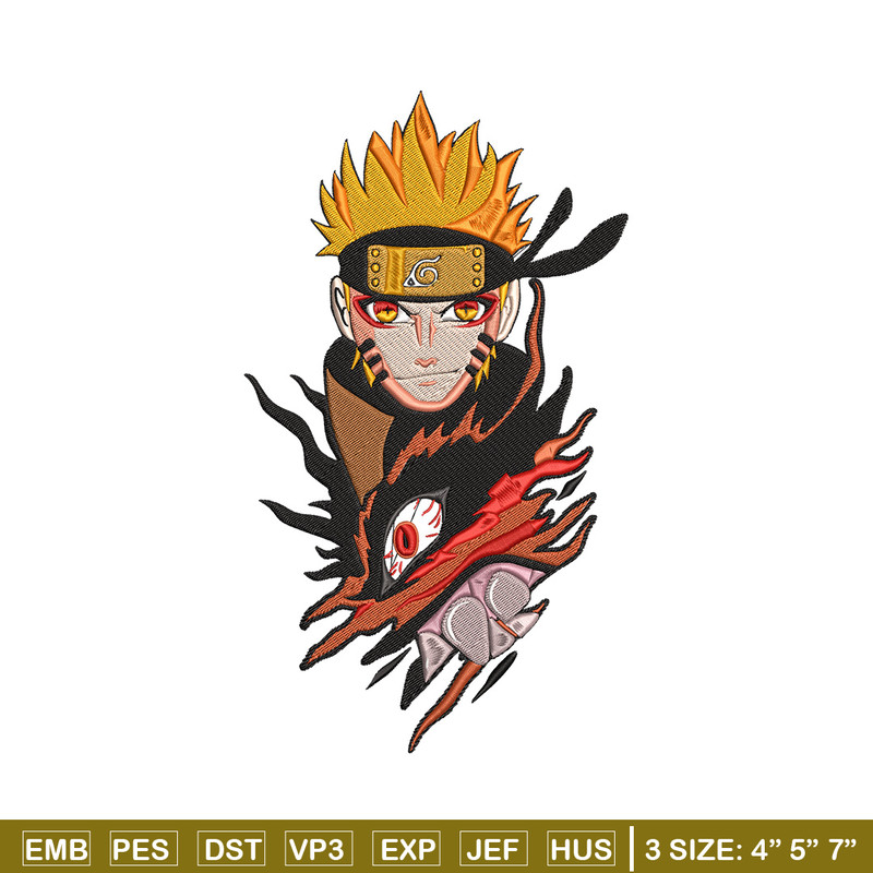 Naruto x kurama Embroidery Design, Naruto Embroidery, Embroidery File, Anime Embroidery, Anime shirt, Digital download..jpg