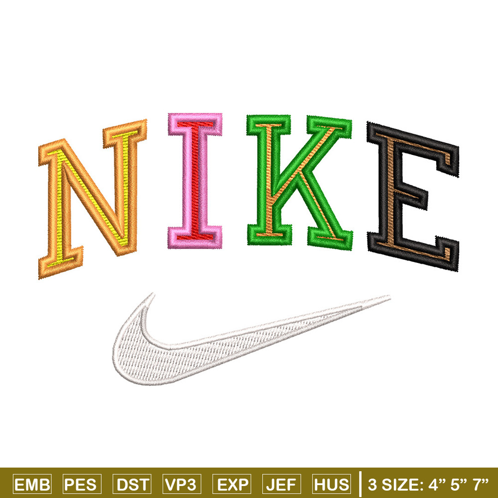 Nike color embroidery design, Nike embroidery, Nike design, Embroidery shirt, Embroidery file, Digital download.jpg