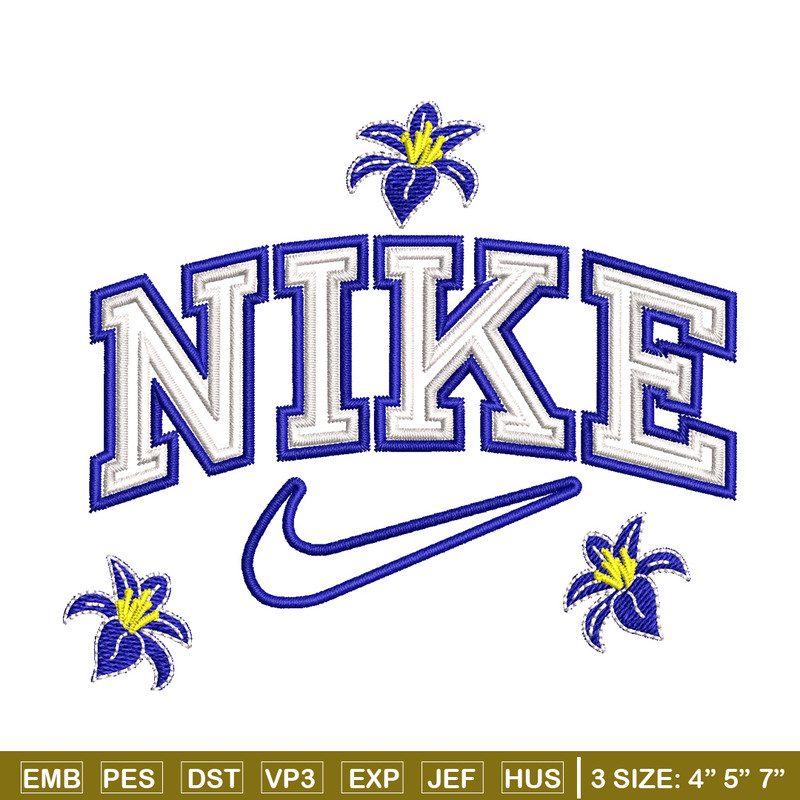 Nike flower embroidery design, Flower embroidery, Nike design, Embroidery shirt, Embroidery file, Digital download.jpg
