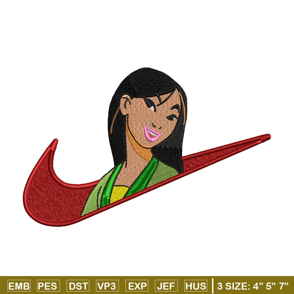 Nike Mulan embroidery design, Nike Mulan embroidery, Nike design, cartoon design, cartoon shirt, Digital download.jpg