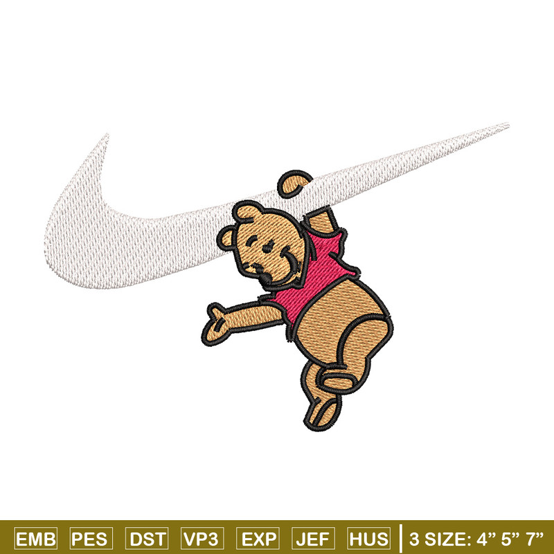 Nike pooh embroidery design, Disney pooh embroidery, Nike design, Embroidery shirt, Embroidery file, Digital download.jpg