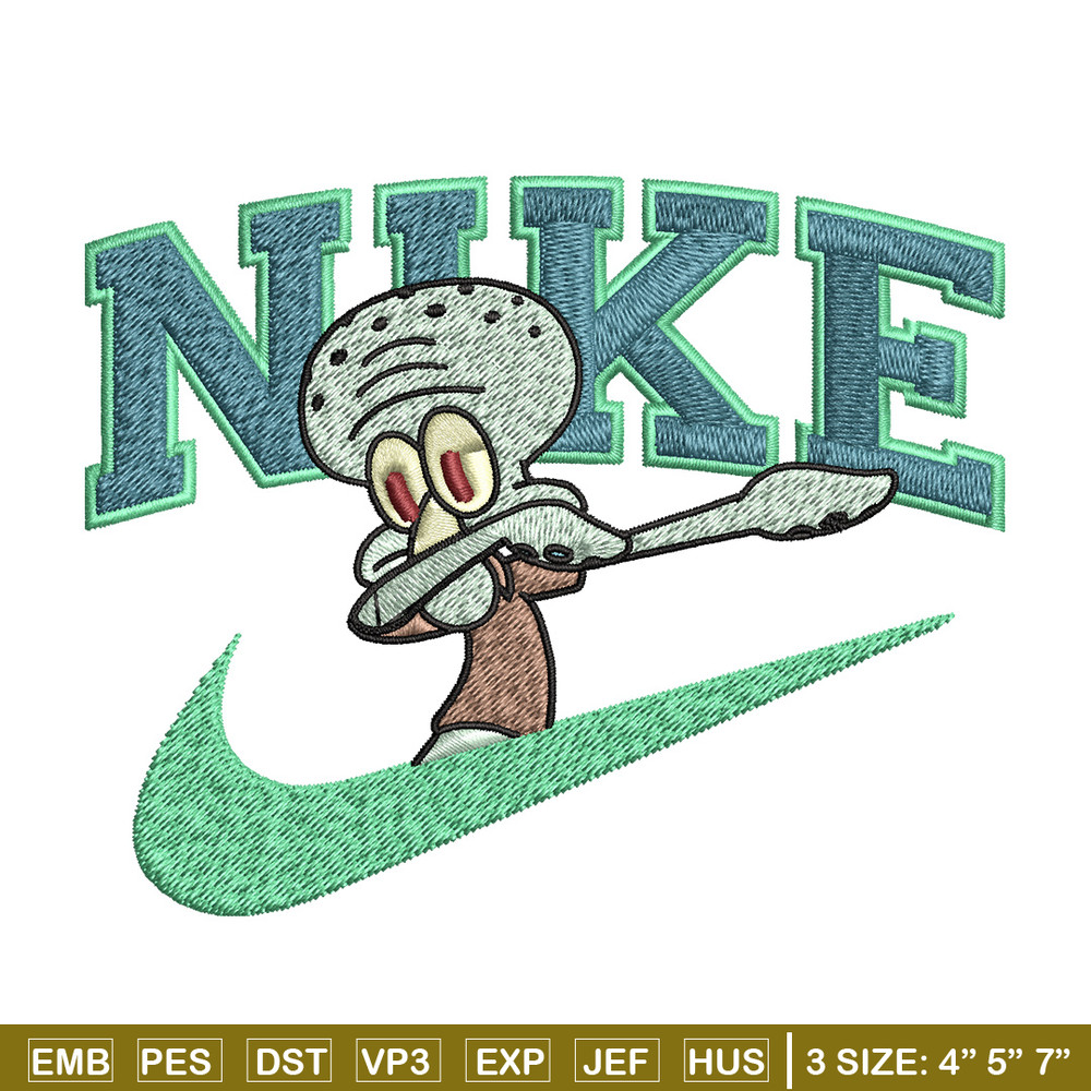 Nike Squidward Embroidery Design, Spongebob Embroidery, Nike Embroidery, Embroidery File, Logo shirt, Digital download.jpg