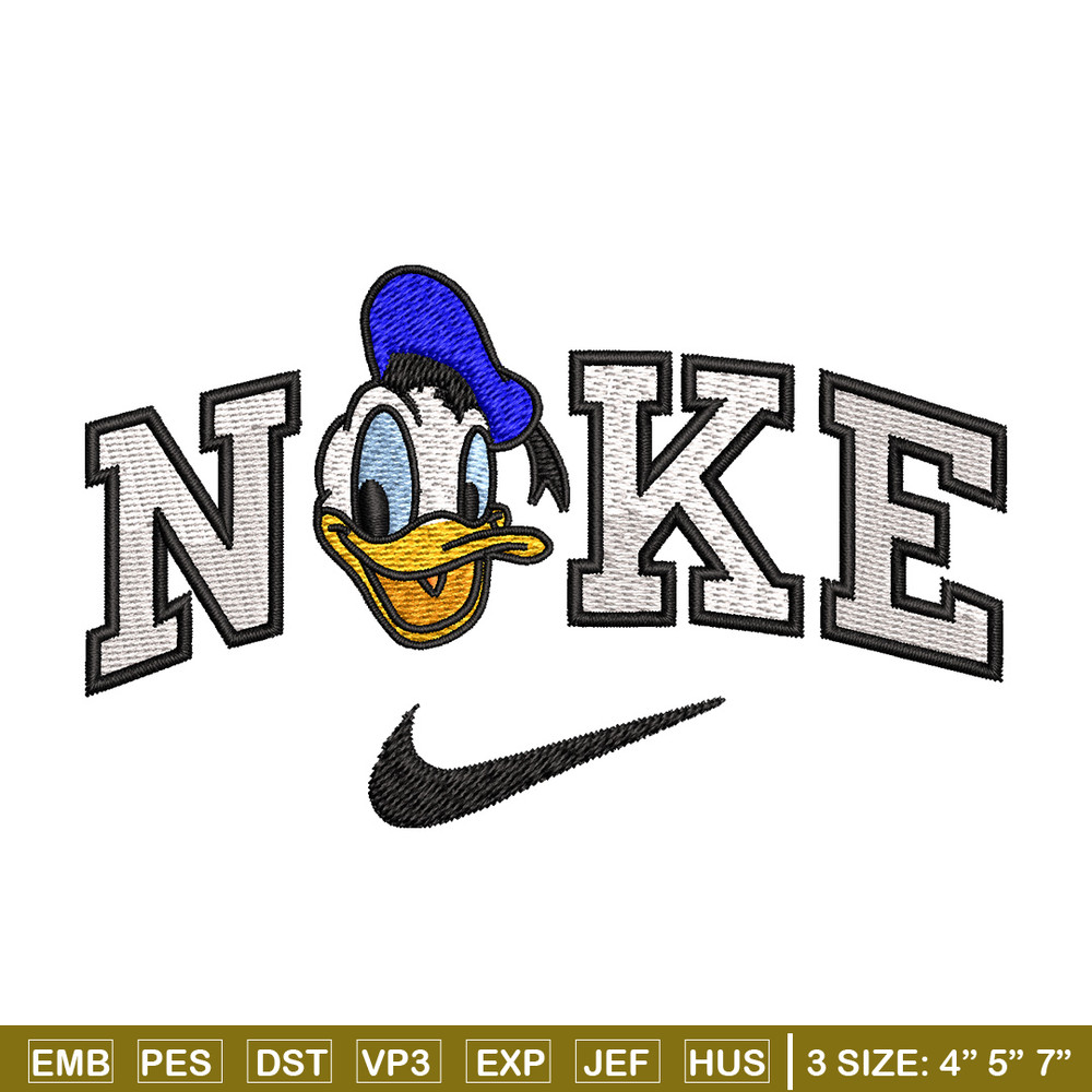 Nike x duck embroidery design, Disney embroidery, Nike design, Embroidery shirt, Embroidery file, Digital download.jpg