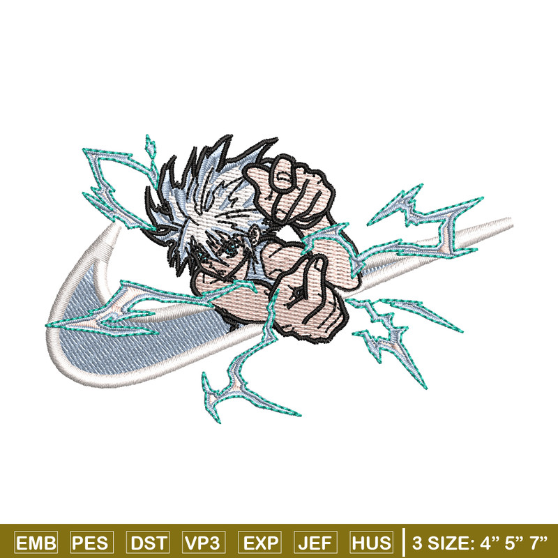 Nike x Killua embroidery design, Hunter x hunter embroidery, Nike design, anime design, anime shirt, Digital download.jpg