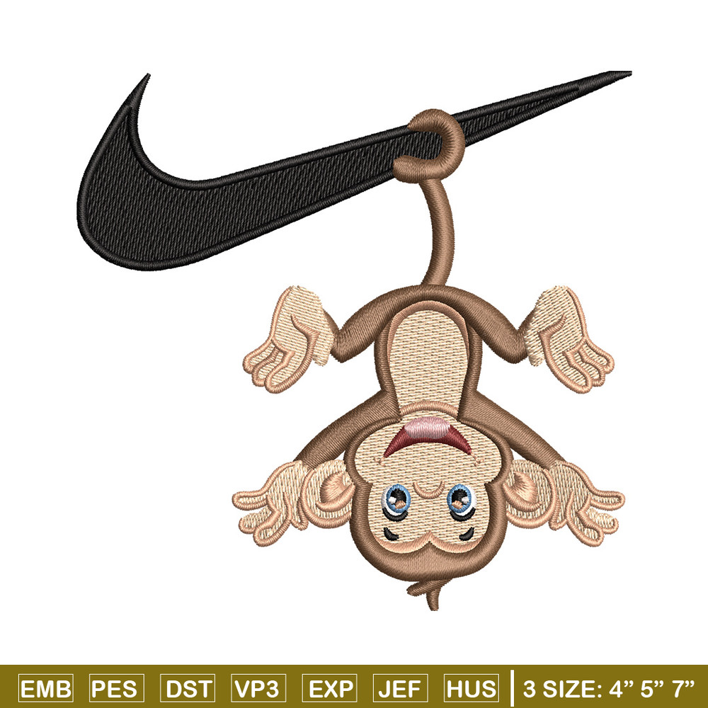 Nike x monkey embroidery design, Monkey embroidery, Nike design, Embroidery shirt, Embroidery file, Digital download.jpg