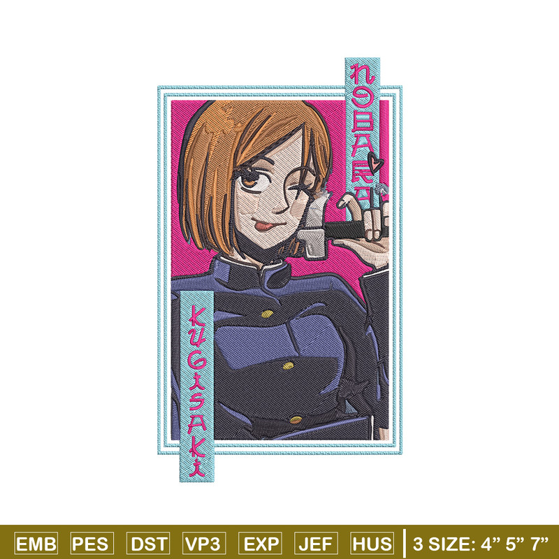 Nobara poster Embroidery Design, Jujutsu Embroidery, Embroidery File, Anime Embroidery, Anime shirt,Digital download.jpg
