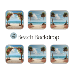 Digital Backdrop - Beach Backdrop - Digital Download - High Quality PNG - Backdropss - Backgrounds -