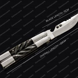 Custom 440c Original Filipino Balisong Butterfly Knife Stainless Steel with Carabao Horn Inserts