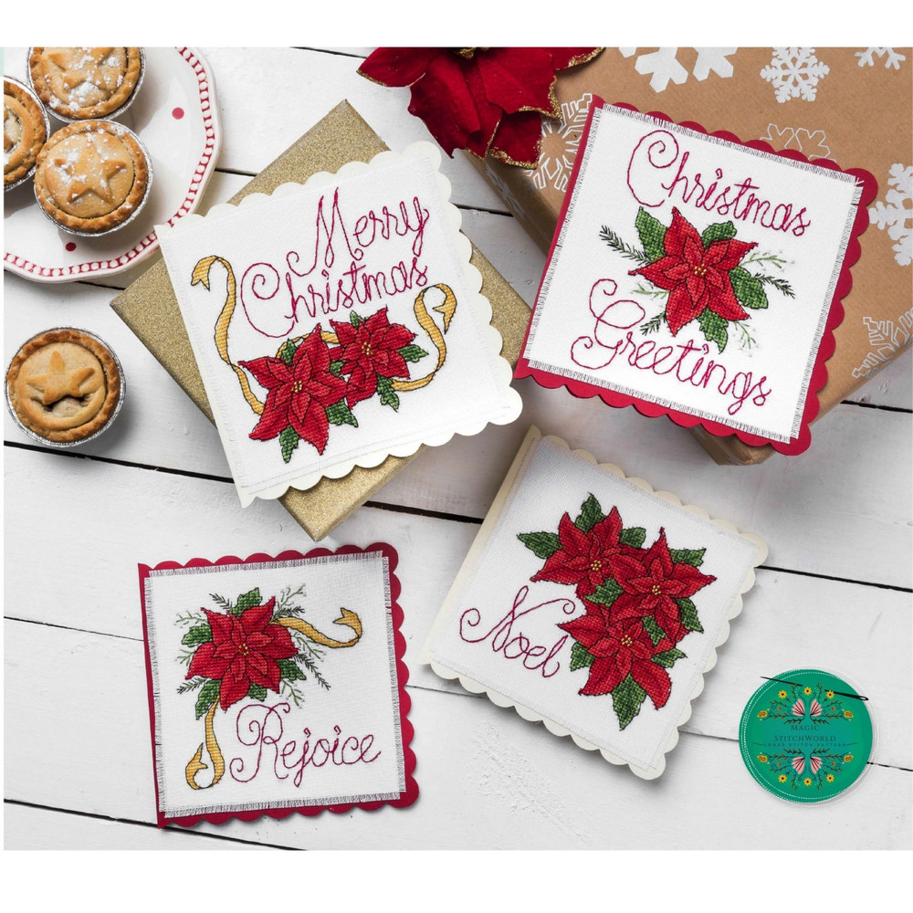Christmas Greetings Floral Greeting Cards Cross Stitch Patterns Pdf 0