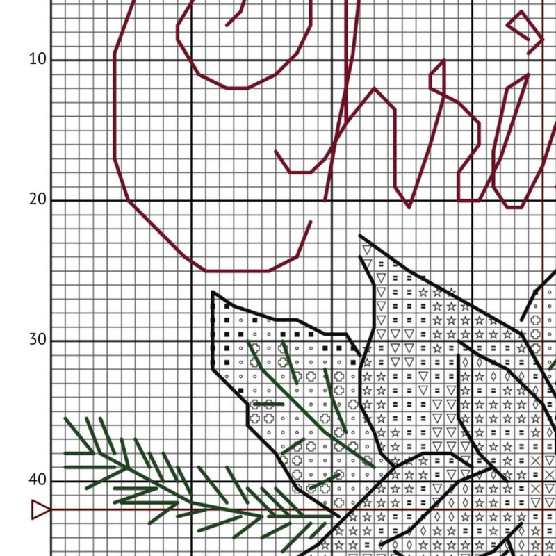 Christmas Greetings Floral Greeting Cards Cross Stitch Patterns Pdf 1