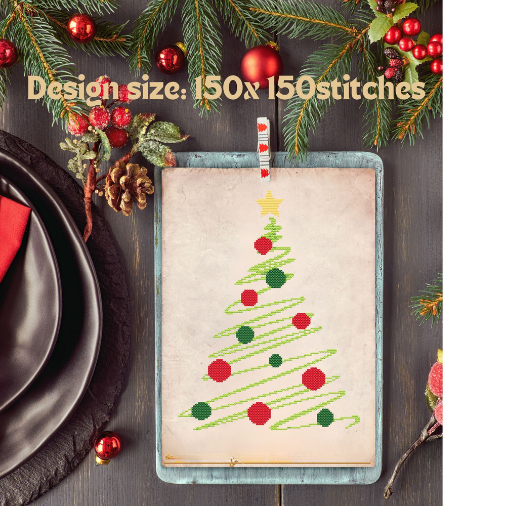 Colorful Christmas Tree Cross Stitch Patterns Pdf 0