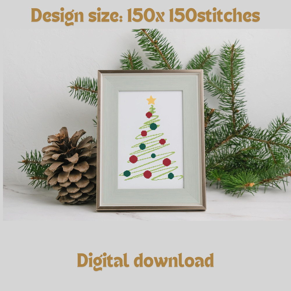 Colorful Christmas Tree Cross Stitch Patterns Pdf 3